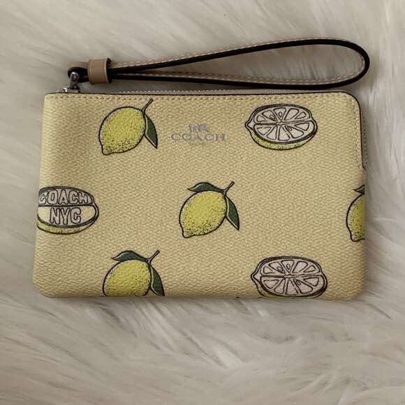 COACH Lemon Corner Zip Wristlet & Mini Skinny Wallet SET - Picture 2 of 5